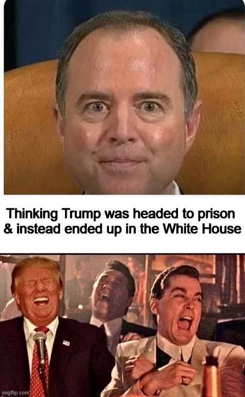 Shiffty Schiff has some splaining to do | Thinking Trump was headed to prison 
& instead ended up in the White House | image tagged in donald trump approves,political humor,adam shiffty schiff,weasel,lying sack | made w/ Imgflip meme maker