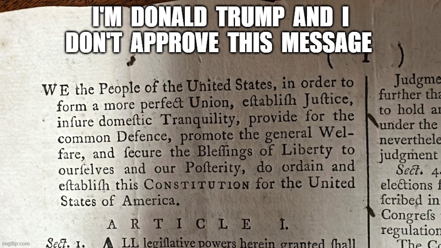 Not Big Enough for the Two | I'M  DONALD  TRUMP  AND  I  DON'T  APPROVE  THIS  MESSAGE | image tagged in donald trump | made w/ Imgflip meme maker