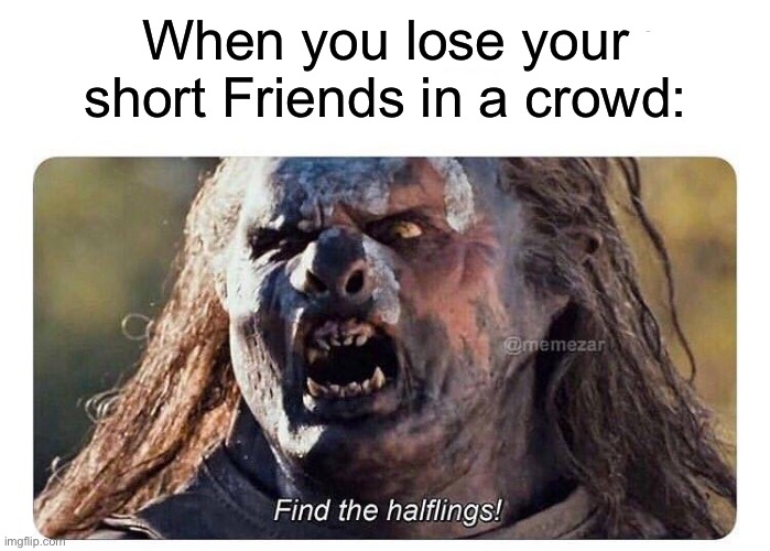 Find them | When you lose your short Friends in a crowd: | image tagged in find the halfling,short,midgets,friends,lost | made w/ Imgflip meme maker