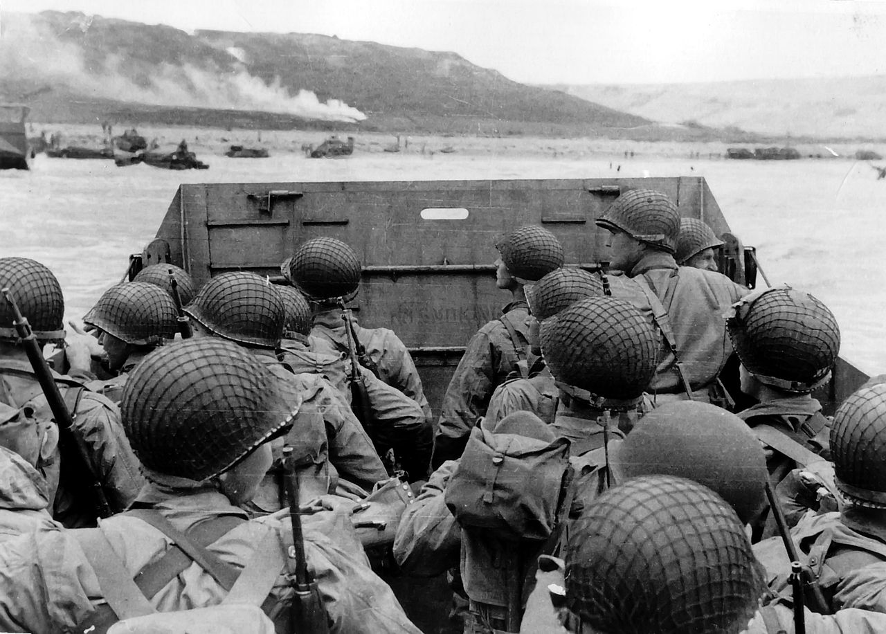 D Day troops in landing craft Blank Meme Template