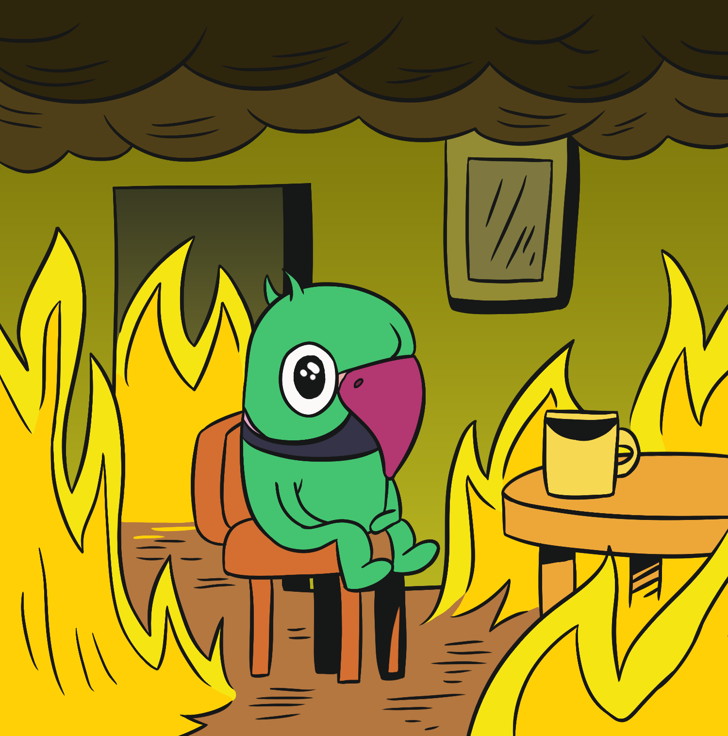Rowdy This is Fine Blank Meme Template