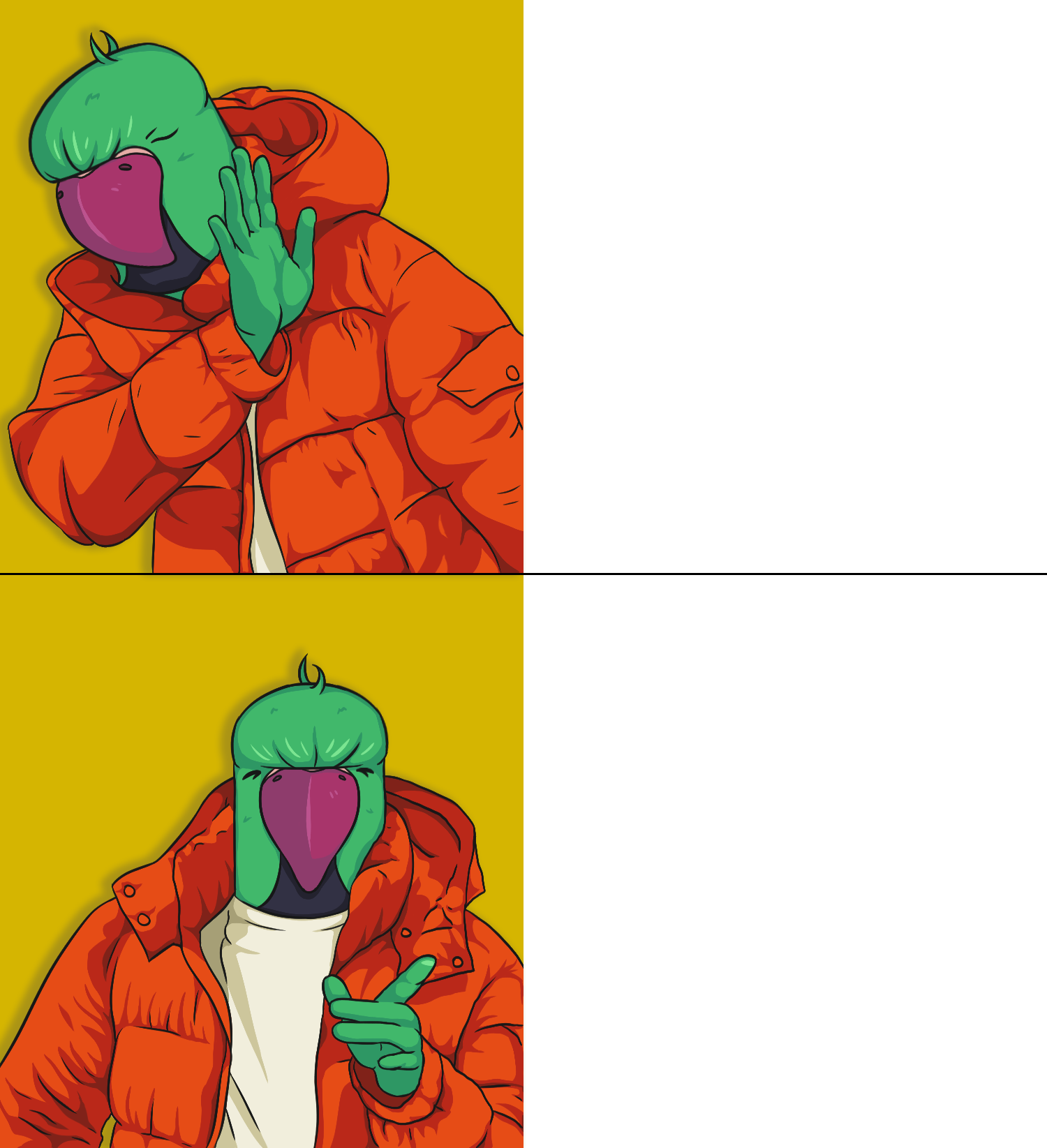 Rowdy Drake Hotline Bling Blank Meme Template