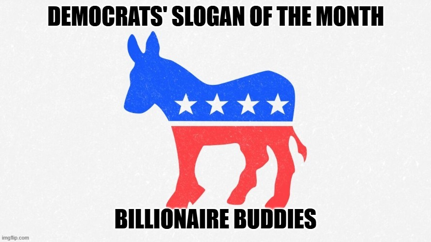 Democrats Slogan of the month,,, | BILLIONAIRE BUDDIES | image tagged in billionaire,buddy | made w/ Imgflip meme maker