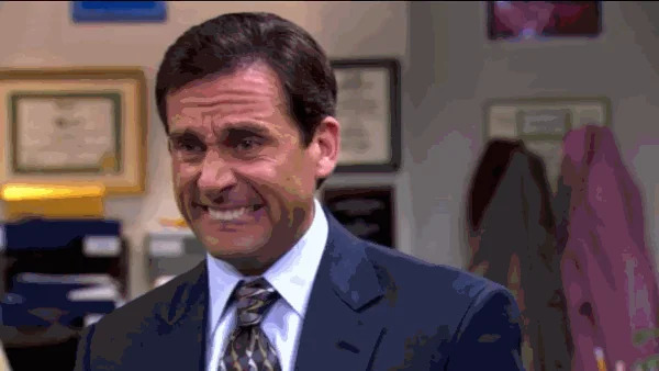 Michael Scott Grimace Wide angle Blank Meme Template