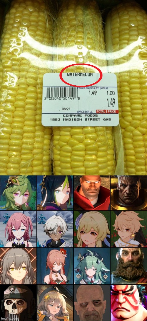 Yeah, this is definitely "Watermelon". | image tagged in watermelon,corn | made w/ Imgflip meme maker