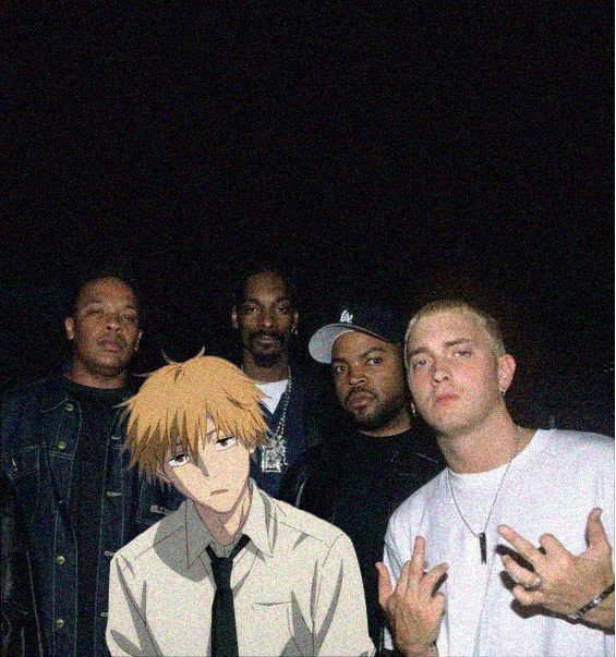 High Quality Denji with the gang Blank Meme Template