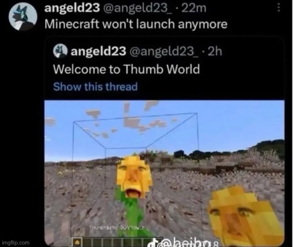 Thumb world | made w/ Imgflip meme maker