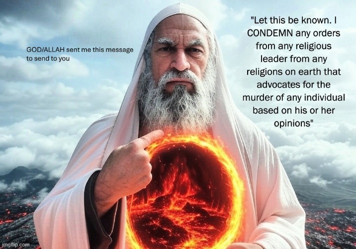 A message.....meme | image tagged in allah,god,christian,islam,judaism | made w/ Imgflip meme maker