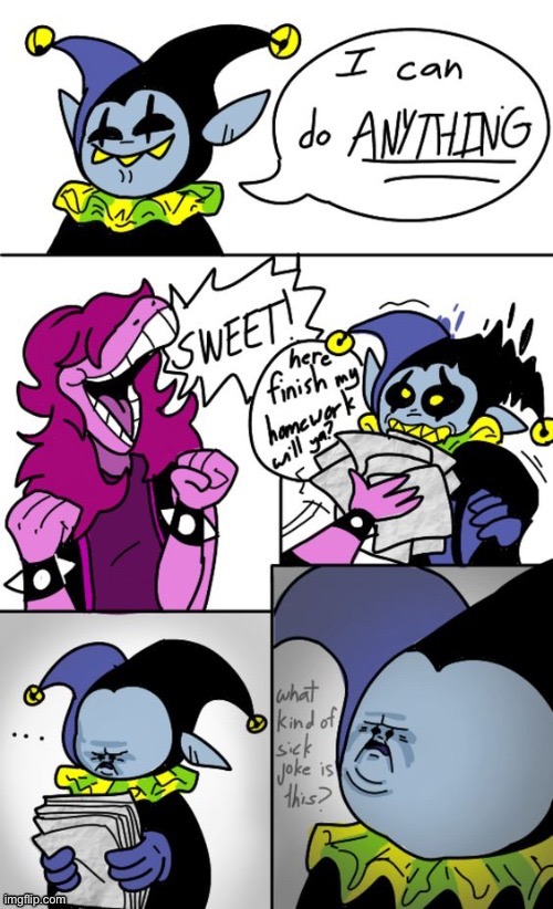 Jevil has been beaten at last. | made w/ Imgflip meme maker