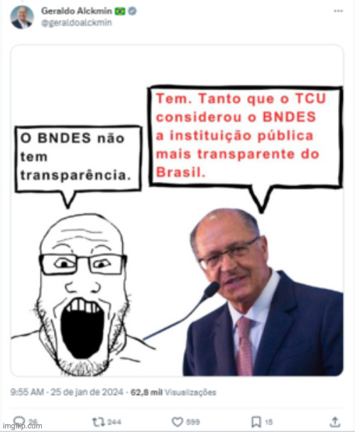 when the vice president of brazil uses a soyjak | made w/ Imgflip meme maker