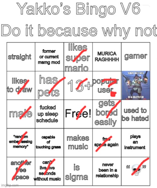 L6 | image tagged in yakko s bingo v6 | made w/ Imgflip meme maker