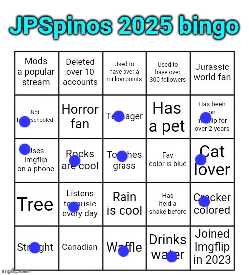 JPSpino 2025 bingo | image tagged in jpspino 2025 bingo | made w/ Imgflip meme maker