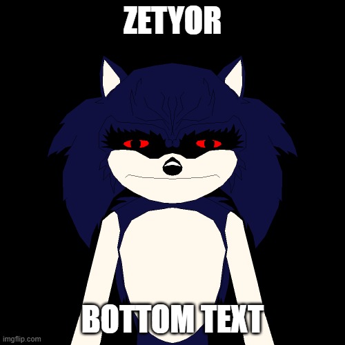 Zetyor | ZETYOR; BOTTOM TEXT | image tagged in sonic exe | made w/ Imgflip meme maker