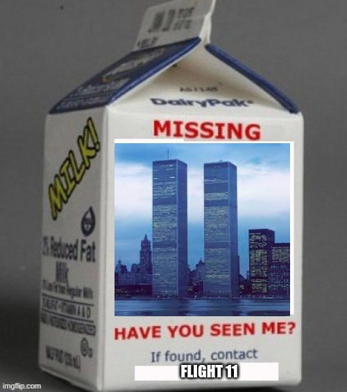 T'was a sad day | image tagged in 9/11,funny,missing milk carton,memes | made w/ Imgflip meme maker