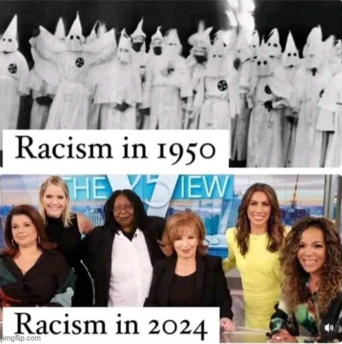 Funny how the accusers so often "ARE The Racists".... | image tagged in the view,ku klux klan,whiners,complaining,sjws,racists | made w/ Imgflip meme maker