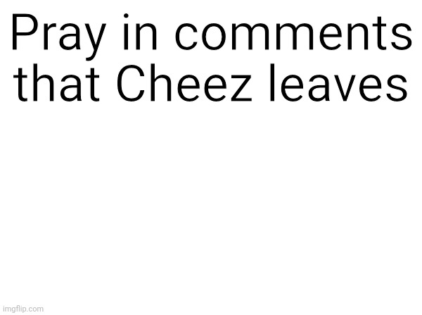 Temp | Pray in comments that Cheez leaves | image tagged in temp | made w/ Imgflip meme maker