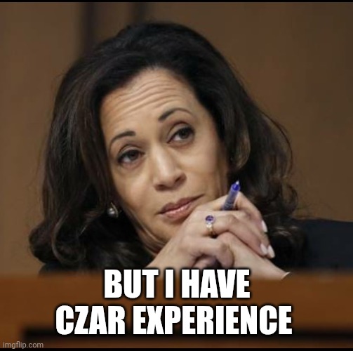 Kamala Harris  | BUT I HAVE CZAR EXPERIENCE | image tagged in kamala harris | made w/ Imgflip meme maker