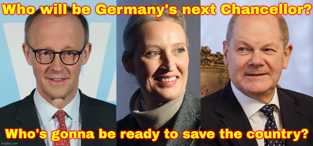 Who would win? | Who will be Germany's next Chancellor? Who's gonna be ready to save the country? | image tagged in afd,cdu-csu,spd,germany,chancellor,elections | made w/ Imgflip meme maker