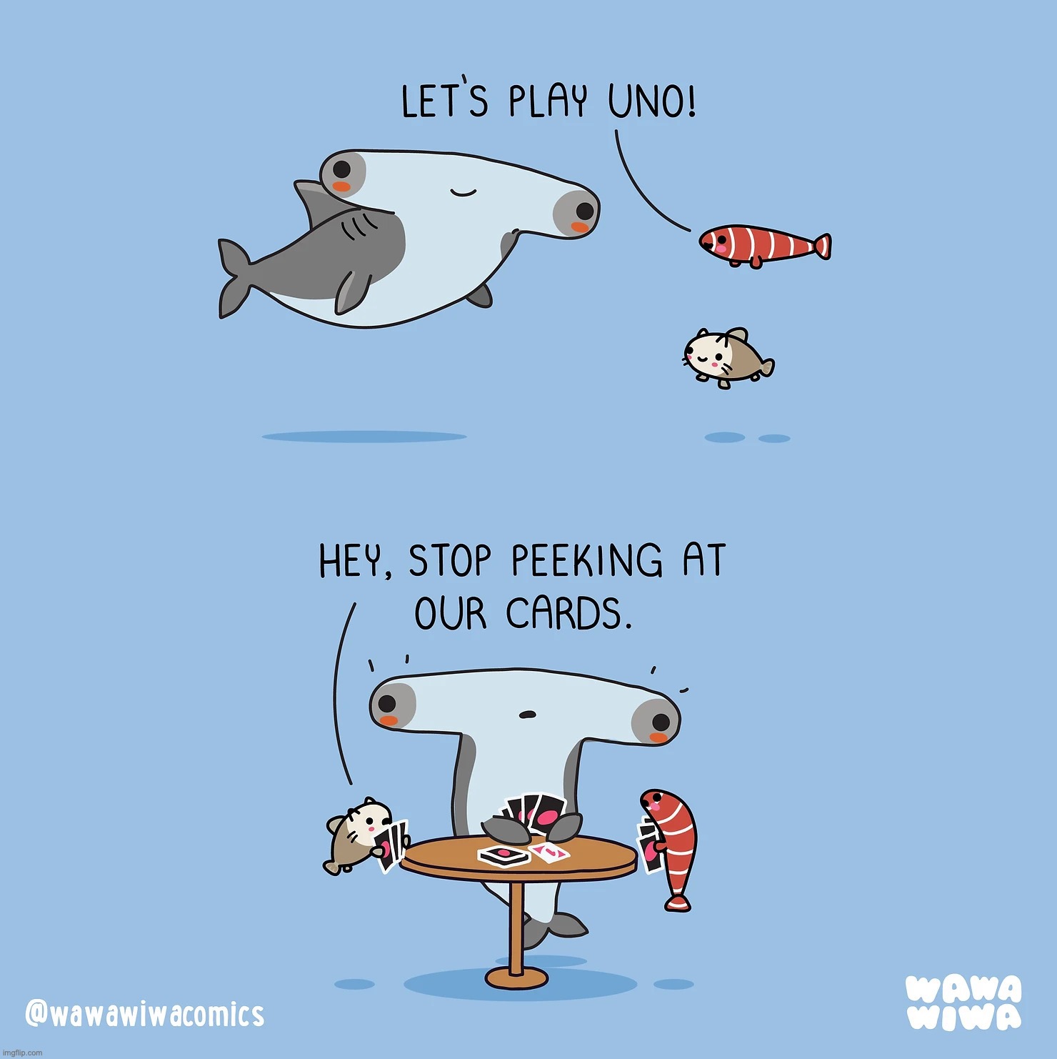 Credit: Wawawiwa | image tagged in memes,funny,comics,uno,animals,hammerhead | made w/ Imgflip meme maker