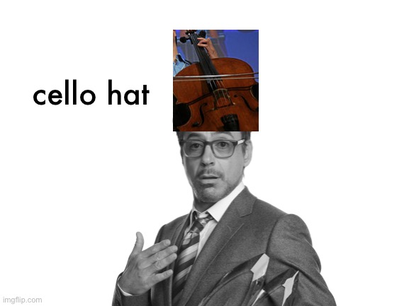 Blank White Template | cello hat | image tagged in blank white template | made w/ Imgflip meme maker