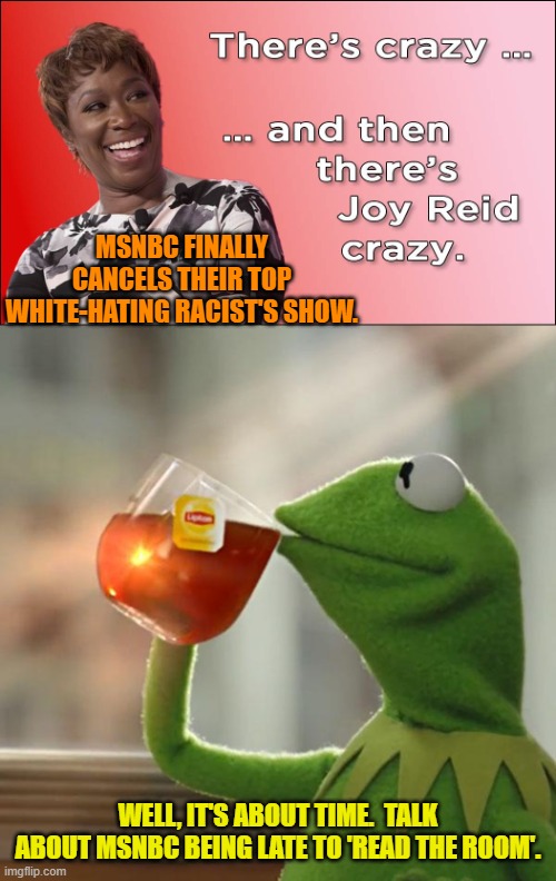 Racist and hysterical leftists are so Barack Obama era. | MSNBC FINALLY CANCELS THEIR TOP WHITE-HATING RACIST'S SHOW. WELL, IT'S ABOUT TIME.  TALK ABOUT MSNBC BEING LATE TO 'READ THE ROOM'. | image tagged in but that's none of my business | made w/ Imgflip meme maker