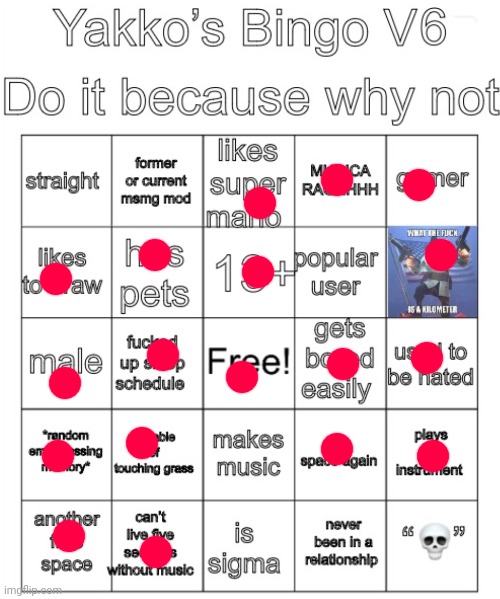 Yakko’s Bingo V6 | image tagged in yakko s bingo v6 | made w/ Imgflip meme maker