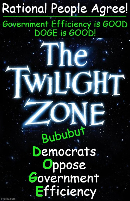 It just cannot be ANY more clear! Houston, we FOUND the problem.... | Rational People Agree! _____________________________________; Government Efficiency is GOOD
DOGE is GOOD! Bububut; O; D; Democrats 
Oppose 
Government 
Efficiency; G; E | image tagged in thinking,people,agree,democrats,are the problem,department of government efficiency | made w/ Imgflip meme maker