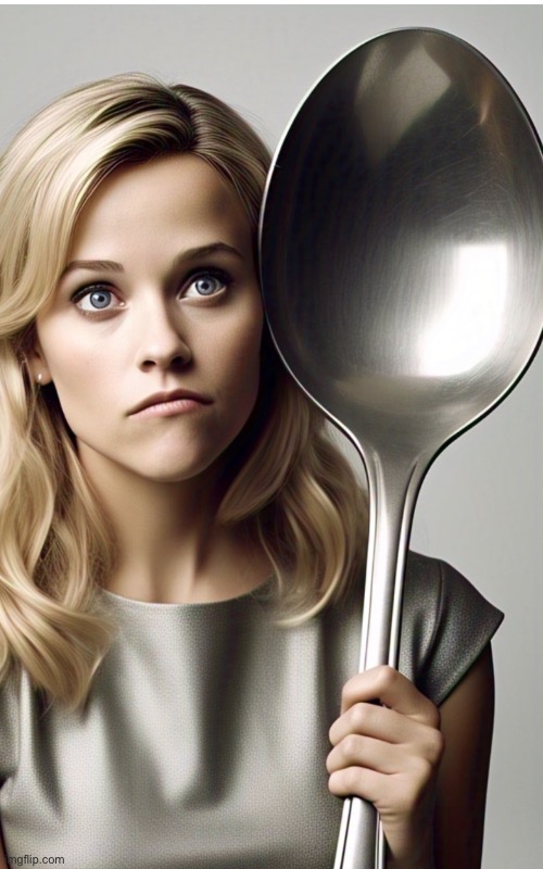 Reese Witherspoon | image tagged in reese witherspoon,spoon,meta ai,ai art,brian einersen | made w/ Imgflip meme maker