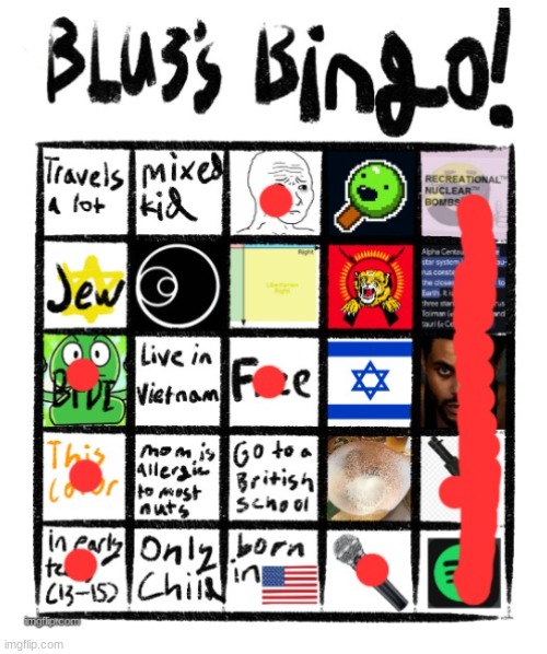 here blu3 :D | image tagged in bingo,lgbt,idk | made w/ Imgflip meme maker