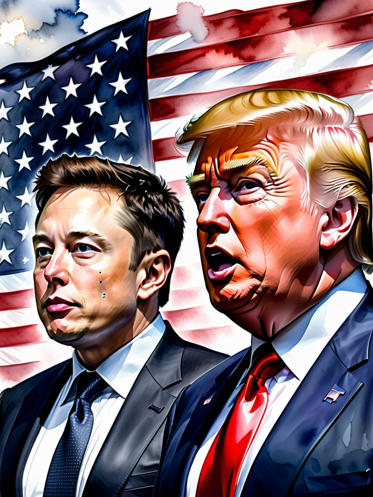 President Donald Trump and Elon Musk Blank Meme Template