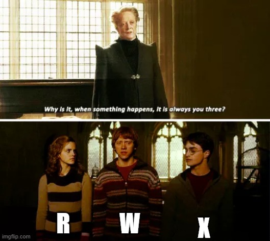 Always you three | X; R; W | image tagged in always you three | made w/ Imgflip meme maker