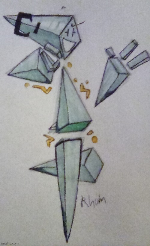 Drawing of rhom. Fun fact she's canonically transgender | made w/ Imgflip meme maker