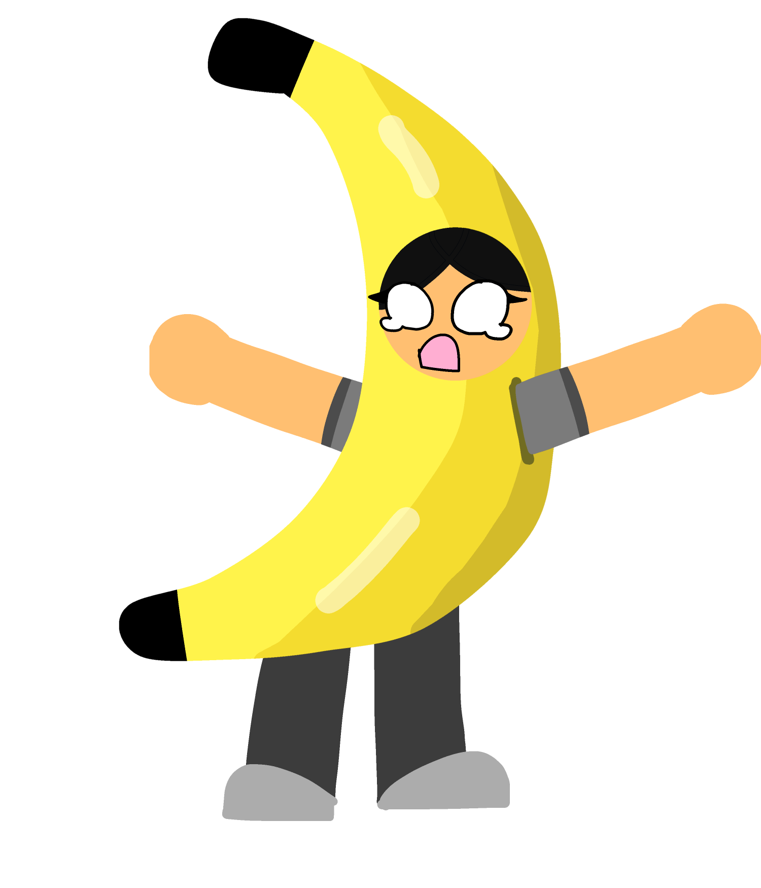 High Quality Abby in a banana costume Blank Meme Template