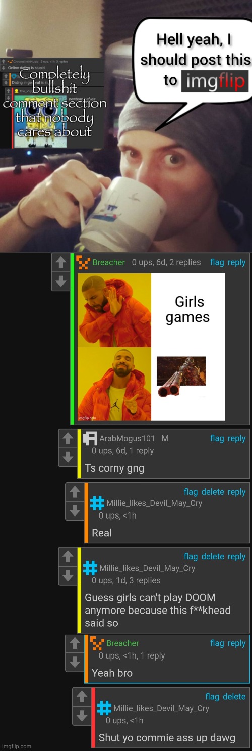image tagged in completely bullshit comment section that nobody cares about | made w/ Imgflip meme maker