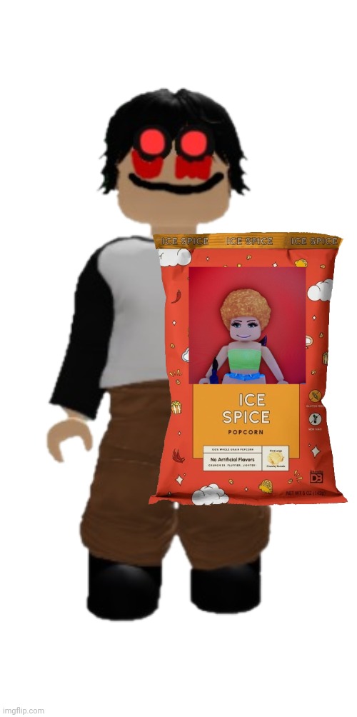 Meng Cho.exe (fanon) with the Ice Spice popcorn | image tagged in meng cho exe,meng cho,ice spice popcorn | made w/ Imgflip meme maker