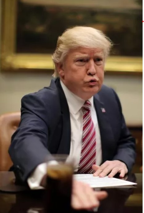 Trump Huffin' 'n Puffin' Blank Meme Template
