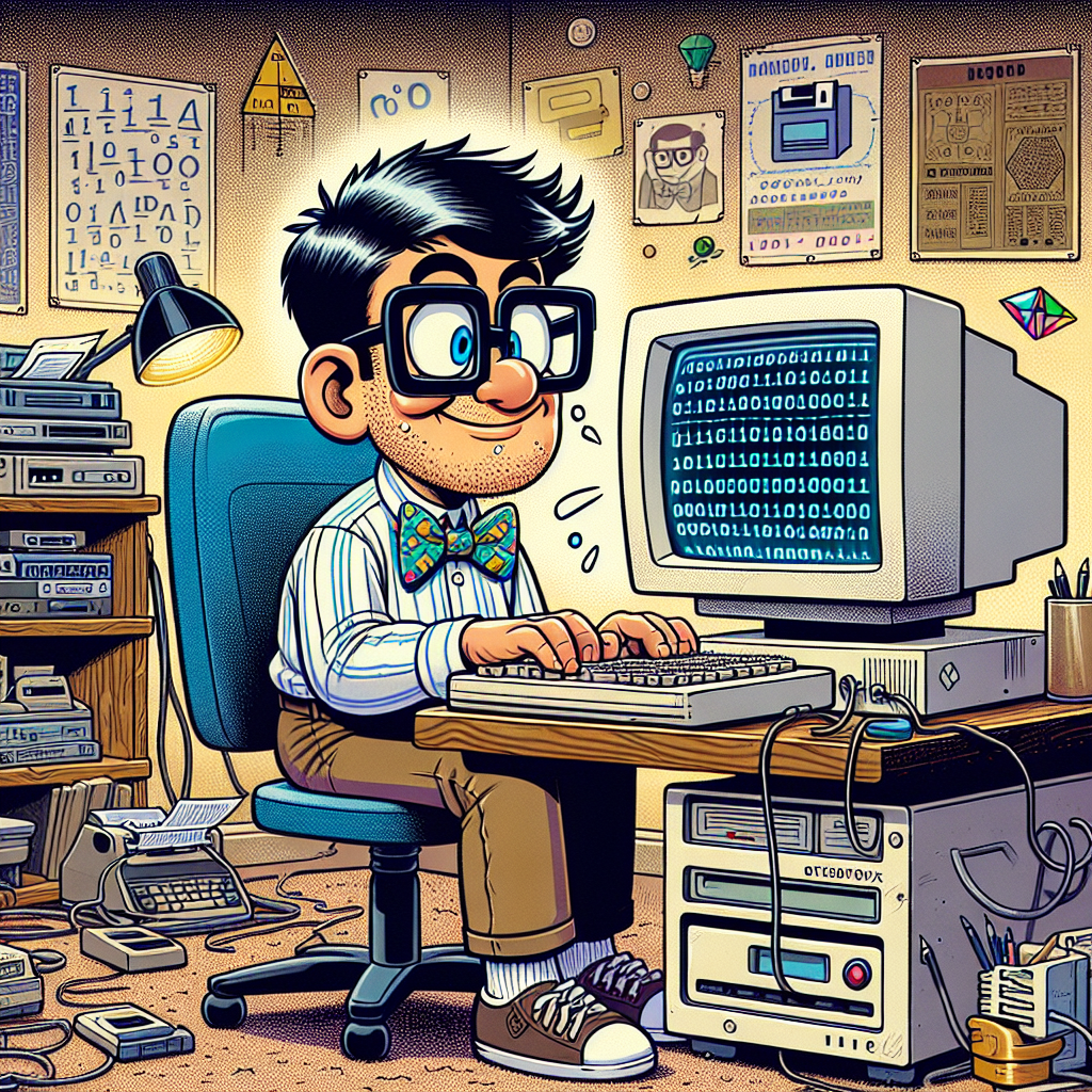 nerd on computer on their own Blank Meme Template
