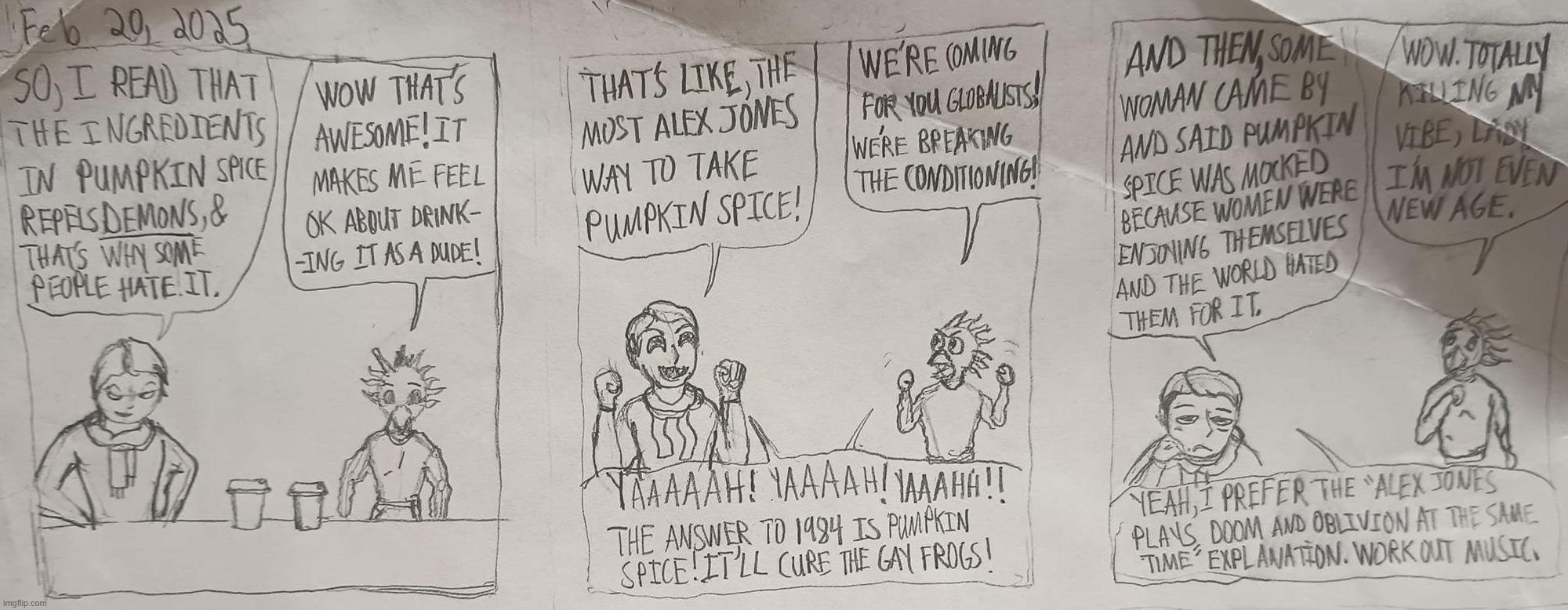 ACEn'BEAKY: Punk-N Spice | image tagged in pumpkin spice,alex jones,demons,comics/cartoons,doom,anthro | made w/ Imgflip meme maker