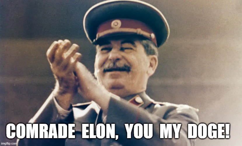 Uncle Joe Says They Gotta Go | COMRADE  ELON,  YOU  MY  DOGE! | image tagged in elon musk | made w/ Imgflip meme maker