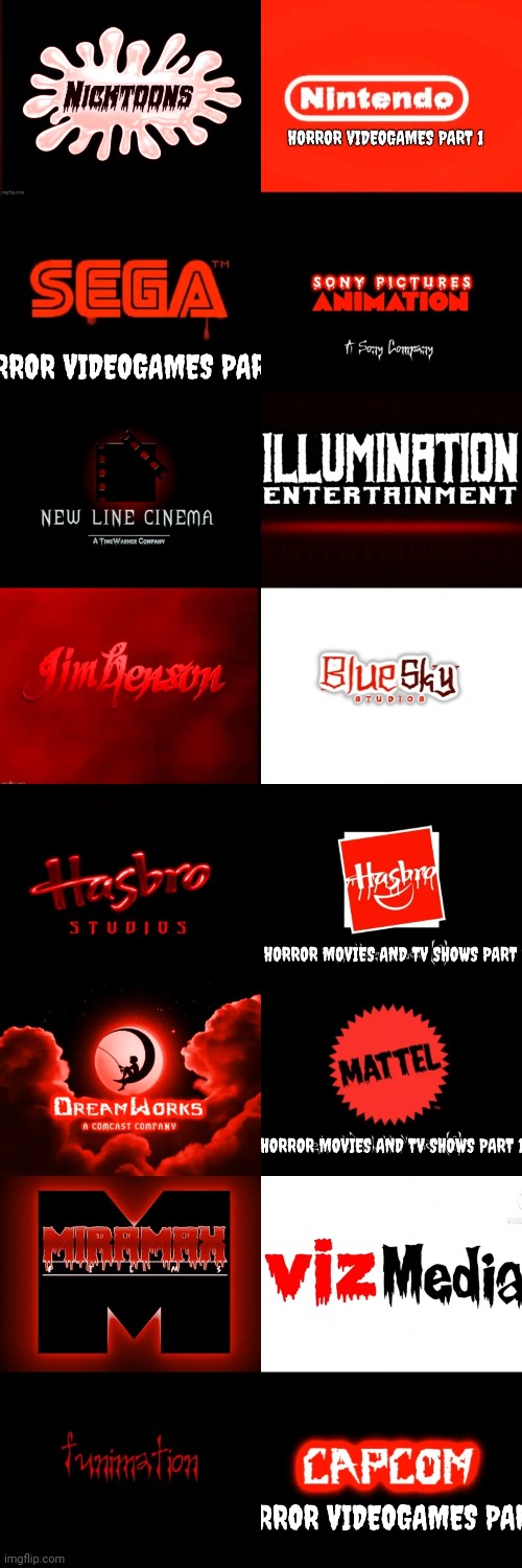 Horror Remake Studio Companies Part 2 Blank Meme Template
