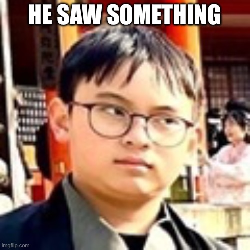 bro WTF | HE SAW SOMETHING | image tagged in bro wtf | made w/ Imgflip meme maker