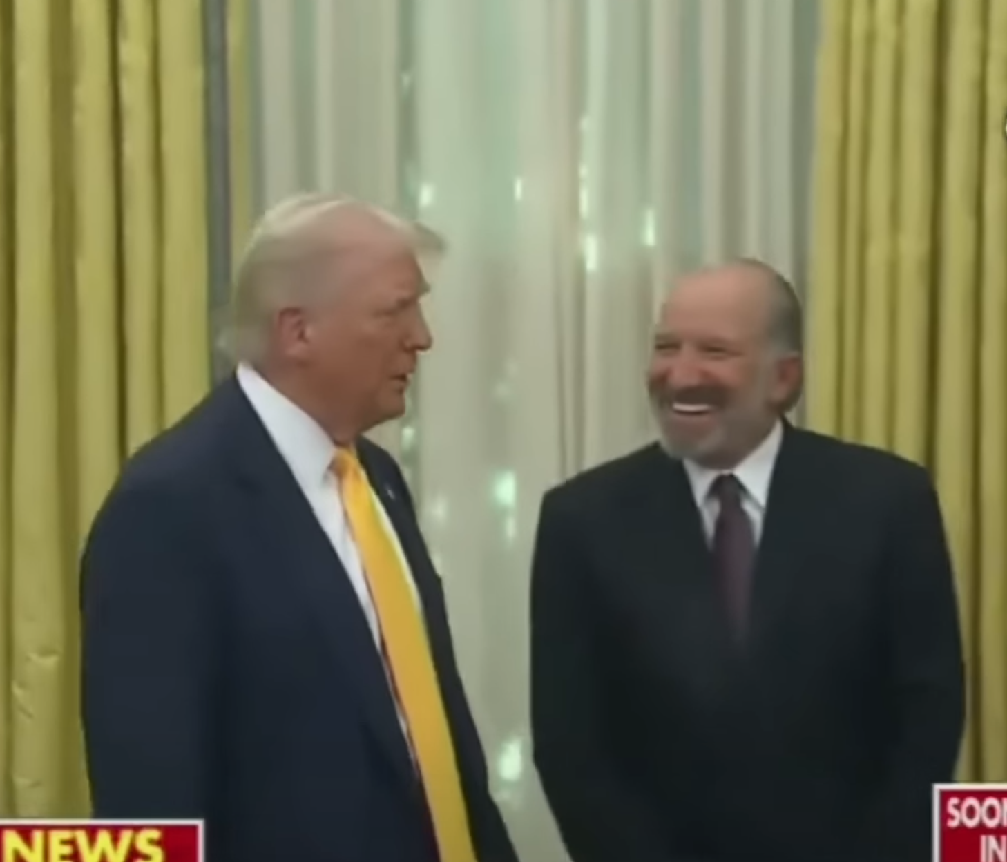 Trump-Lutnick love Blank Meme Template