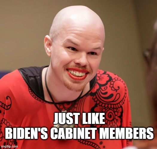 trans | JUST LIKE BIDEN'S CABINET MEMBERS | image tagged in trans | made w/ Imgflip meme maker