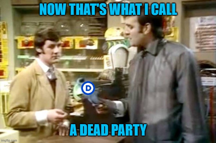 Monty python dead parrot | NOW THAT'S WHAT I CALL A DEAD PARTY | image tagged in monty python dead parrot | made w/ Imgflip meme maker