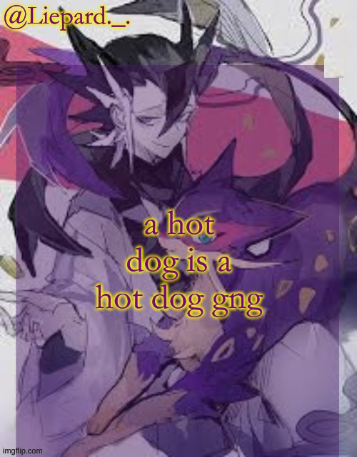 there is nothing else a hot dog is except for a hot dog | a hot dog is a hot dog gng | image tagged in liepard announcement template | made w/ Imgflip meme maker
