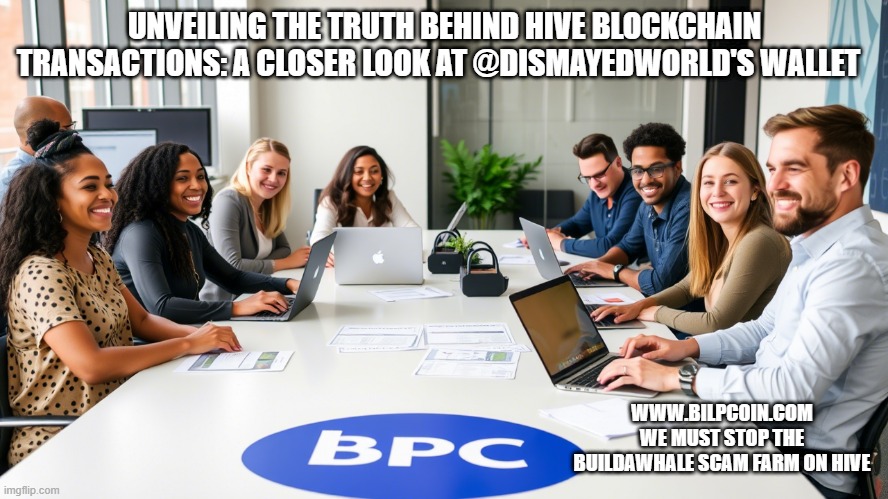 UNVEILING THE TRUTH BEHIND HIVE BLOCKCHAIN TRANSACTIONS: A CLOSER LOOK AT @DISMAYEDWORLD'S WALLET; WWW.BILPCOIN.COM WE MUST STOP THE BUILDAWHALE SCAM FARM ON HIVE | made w/ Imgflip meme maker