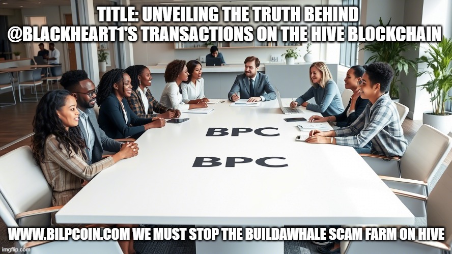 TITLE: UNVEILING THE TRUTH BEHIND @BLACKHEART1'S TRANSACTIONS ON THE HIVE BLOCKCHAIN; WWW.BILPCOIN.COM WE MUST STOP THE BUILDAWHALE SCAM FARM ON HIVE | made w/ Imgflip meme maker