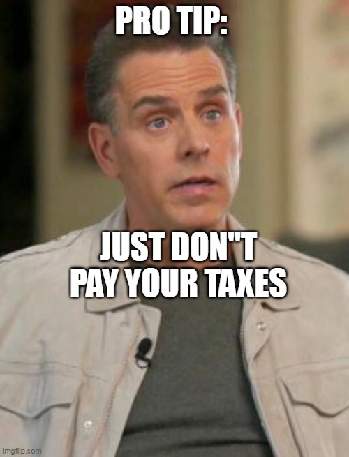 PRO TIP: JUST DON"T PAY YOUR TAXES | made w/ Imgflip meme maker