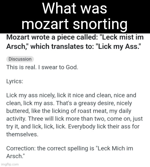 What was mozart snorting | made w/ Imgflip meme maker