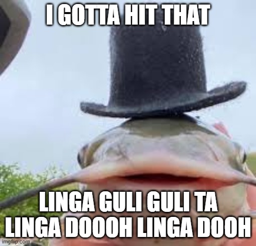 fish | I GOTTA HIT THAT; LINGA GULI GULI TA LINGA DOOOH LINGA DOOH | image tagged in fish | made w/ Imgflip meme maker